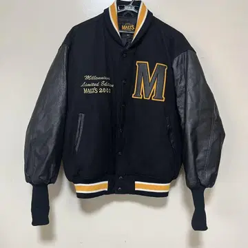 MALTS BEER 몰츠맥주 소매 가죽 바시티 자켓 M 사이즈