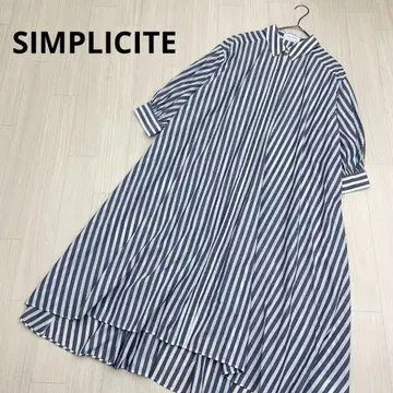 SIMPLICITE 심플리시떼 스트라이프 롱 셔츠 원피스