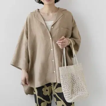 린넨 레이온 오버사이즈 돌먼 셔츠