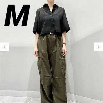 GU 이번 시즌 완판 시어 셔츠 5부 소매 Q 블랙 M 새상품