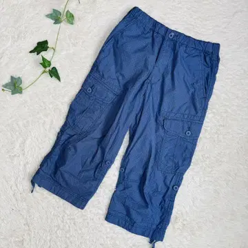 유니클로 UNIQLO 롤업 쓰리쿼터 카고 팬츠 블루 S