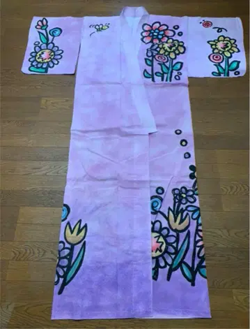 손염색 유카타 엘르로데오 꽃무늬