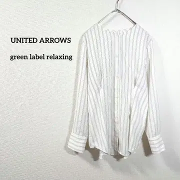 유나이티드 애로우즈 그린 라벨 라이징 셔츠 블라우스 스트라이프