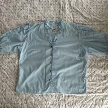 구제 의류 스카이블루 블라우스 vintage blouse