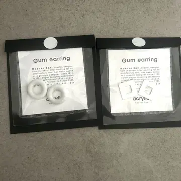 acrylic 아크릴릭 GUM EARRING 화이트 스퀘어 소형 알루미늄