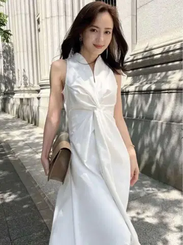 anuans 트위스트 개더 원피스 ECRU XS 아
