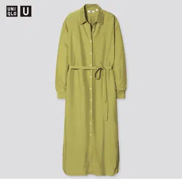 UNIQLO 유니클로 레이온 롱 셔츠 원피스 의류 블라우스 구제 의류