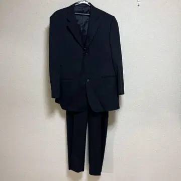 남성용 L 블랙 스트라이프 슈트
