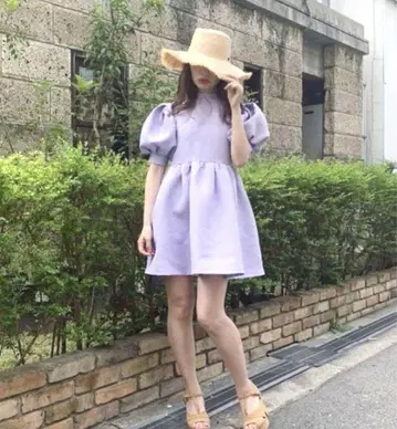 HONEY MI HONEY 자카드 튜닉 원피스 라벤더