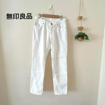 무인양품 화이트 슬림 핏 데님 팬츠 23