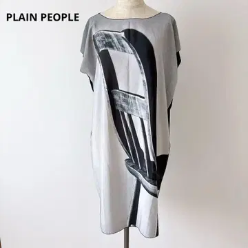 PLAIN PEOPLE 프린트 원피스 의자 패턴 블랙 레어 개성적