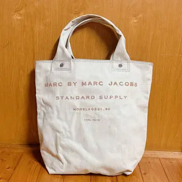 [가격 인하] MARC JACOBS 로고 토트백 캔버스 원단 A4 화이트
