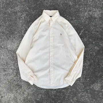 90s Ralph Lauren 버튼다운 셔츠 크림색