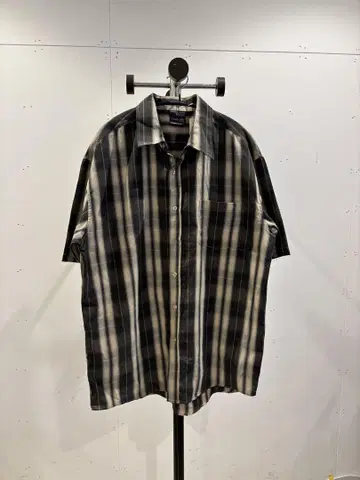 90s~ 옴브레 체크 박스 셔츠