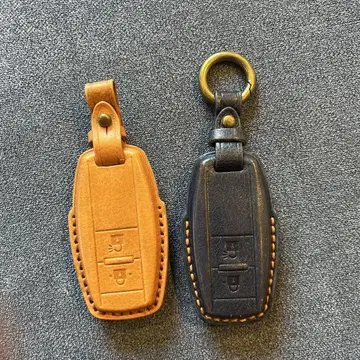 가죽 키케이스 오렌지 네이비 2개 세트
