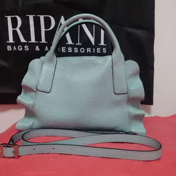 RIPANI 리파니 가죽 프릴 디자인 핸드백 숄더 라이트 블루