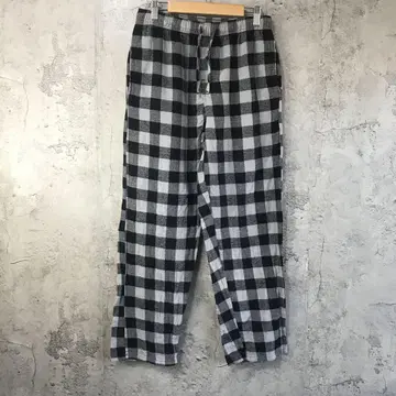 Y5508 구제 체크 팬츠 파자마 팬츠 그레이 블랙 90s Y2K