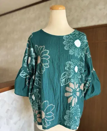 조임 유카타 플레어 소매 블라우스 유카타 리메이크 목면