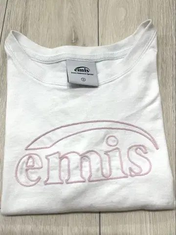 emis 자수 로고 티셔츠 S 화이트