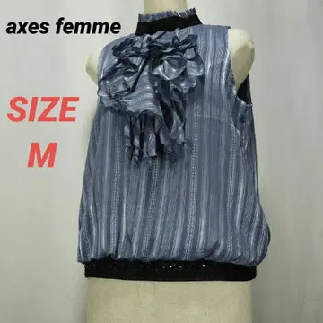 axes femme 엑시즈팜 슬리브리스 블라우스 프릴 라메