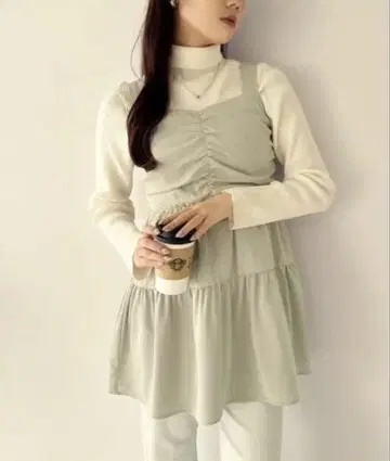티어드 미니 원피스 민트