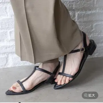 라쿠션 내로우 스트랩 샌들 T스트랩 M