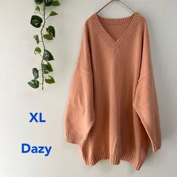 다지 니트 스웨터 긴팔 상의 XL V넥 시인 1013