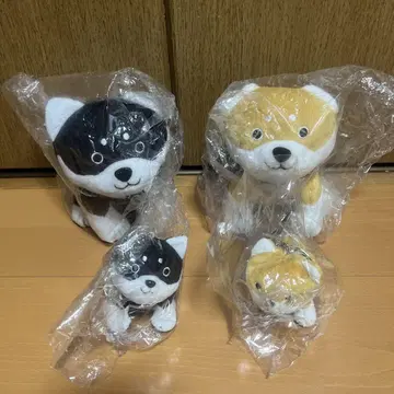 와 블랙 보라색 인 시바견 & 검은 시바견 봉제 인형 4개 묶음 판매