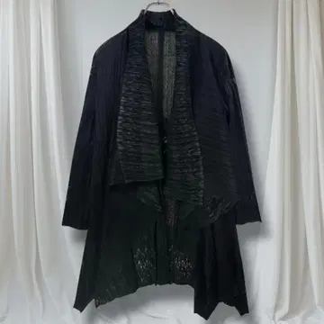 H.M.Y.T 블랙 롱 가디건 드레이프 디자인 겉옷 모드 스타일