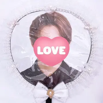 원형 지퍼 부착 부채 커버 프릴 펄 화이트 핸드메이드
