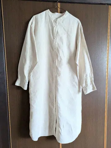 MUJI 린넨 셔츠 원피스 린넨 아이보리