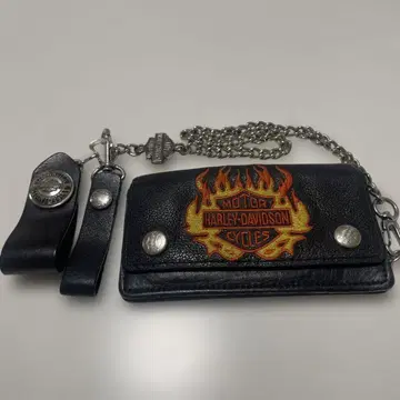 Harley-Davidson 가죽 지갑 체인 자수