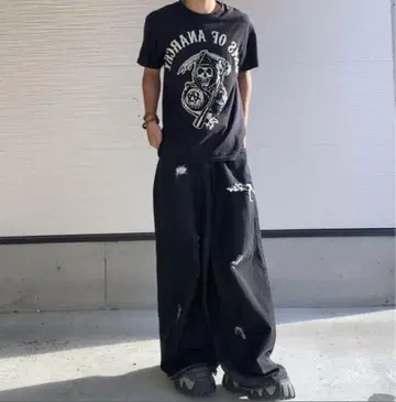 y2k 아카이브 00s 해골 블랙 티셔츠
