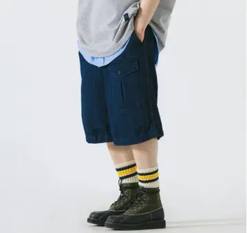 ANGLAN 언더그라운드 데님 하프 팬츠 남녀 공용 한국