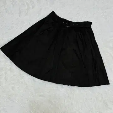블랙 플리츠 스커트 허리 벨트 포함