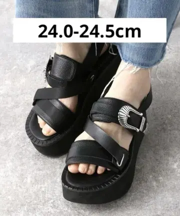 24cm 지나시스 웨스턴 벨트 두꺼운 밑창 샌들