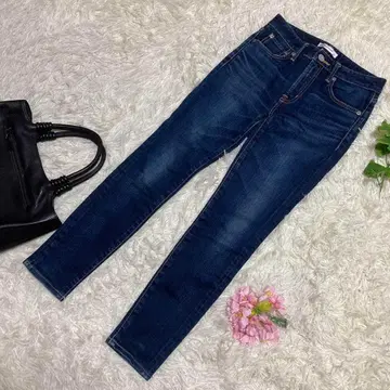미품 MOUSSY 마우지 스키니 데님 스트레치 로고 버튼 w24