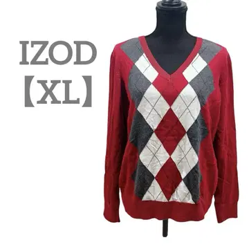 익명 배송 IZOD [XL] V넥 스웨터 아가일