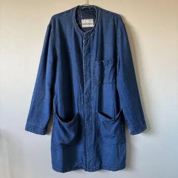 중고 ZARA MAN 다크 블루 롱 데님 재킷 남성용 XL