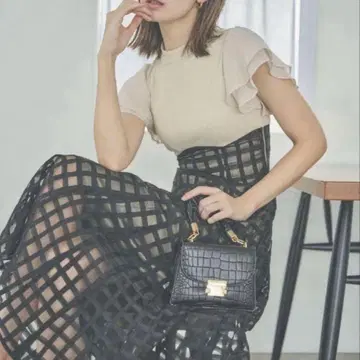 dazzlin 시어 체크 코르셋 원피스 M 사이즈