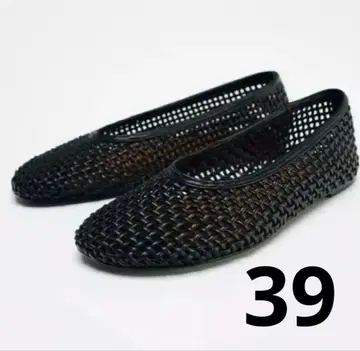 컨디션 최상 ZARA 땋은 발레 슈즈 39 플랫슈즈