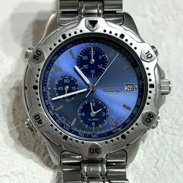 SEIKO 세이코 7T32-6E40 크로노그래프 데이트 블루 다이얼