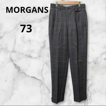 MORGANS 슬랙스 팬츠 슬랙스 체크 무늬 L 남성용 오피스