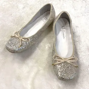 아르테미스 바이 다이애나 글리터 발레 슈즈 골드 24cm