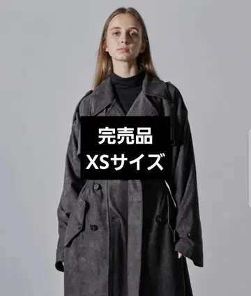 [ CLEL ] 더블 테크 페이드 트렌치코트 차콜 그레이 XS