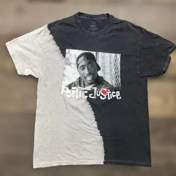 M 2PAC 힙합 티셔츠 래핑 티 블랙 그레이 타이 다이 염색