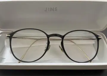 JINS 조합 티타늄 블랙 안경 (도수 없음)