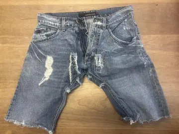 안드루 맥켄지 데미지 가공 데님 쇼트 팬츠