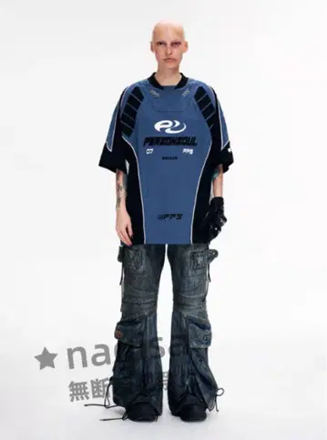 PERSONSOUL* Racing Tee T셔츠 블루 L