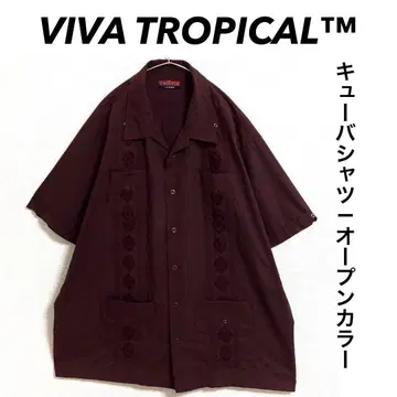 VIVA TROPICAL 쿠바 셔츠 빅 실루엣 브라운